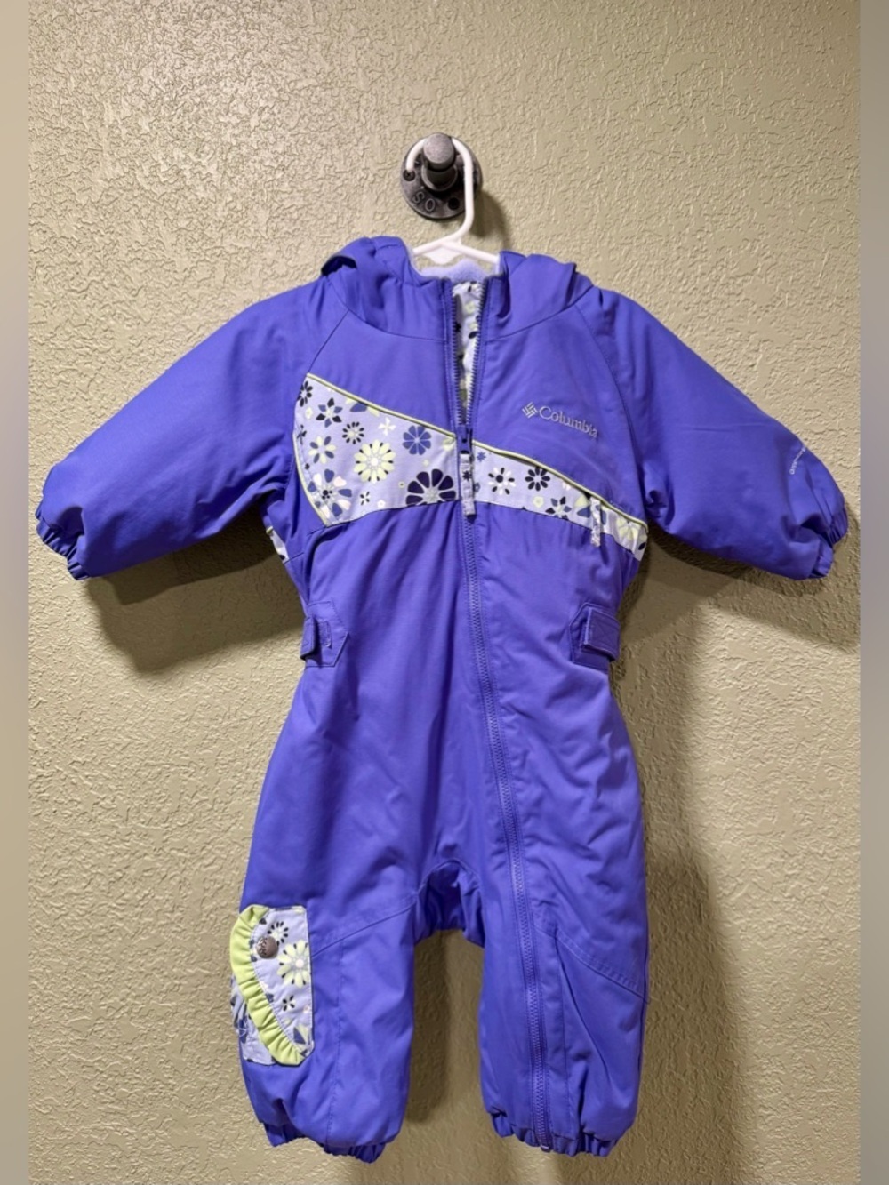 Vintage Columbia Purple Floral Toddler Snowsuit 12 months